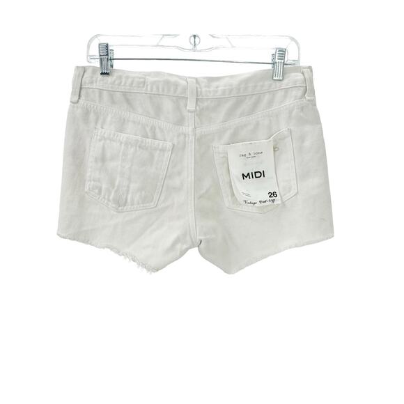 Rag & Bone Vintage Cut Off Jean Shorts Rigid Denim White Size 25 NWT - Picture 4 of 13